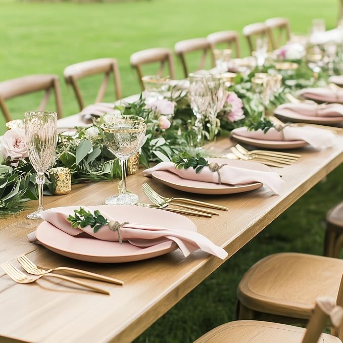 MAOANME Rustic Eucalyptus Leaf Napkin Rings