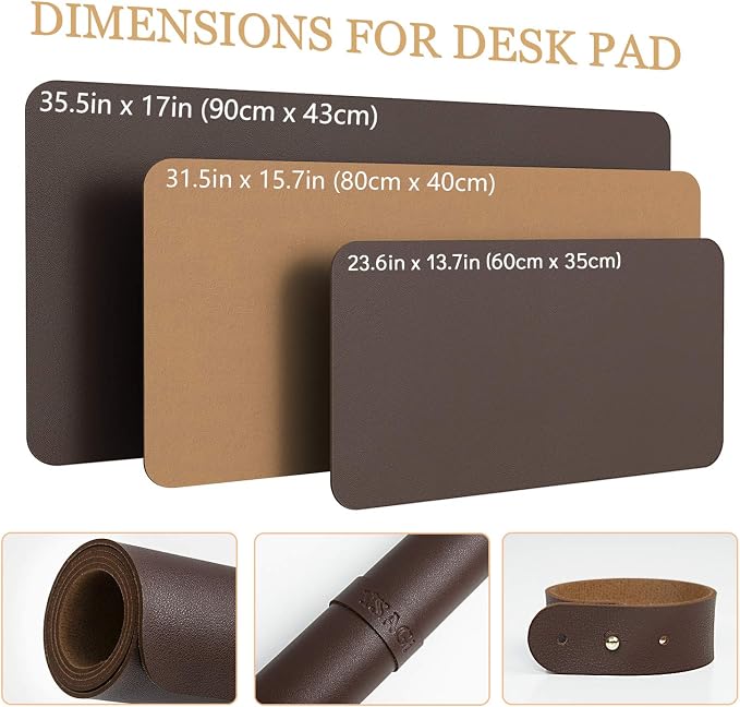 YSAGi Non-Slip Leather Desk Pad, Waterproof Laptop Computer Desk Keyboard Mat