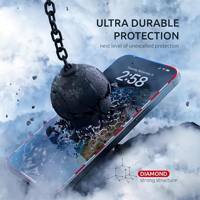 15 Pro Screen Protector for iPhone – USA Flag & Black Frame Design