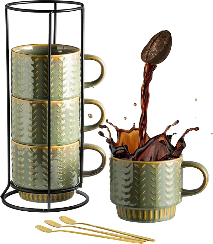 Miamolo Stackable Coffee Mugs Set of 4