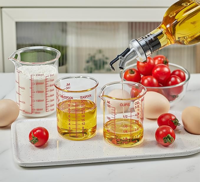 High Borosilicate Glass Measuring Cup-V-Shaped Spout，Glass Measuring Beaker