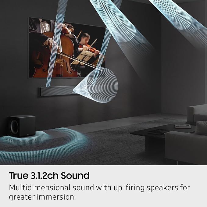Samsung Q-Series Soundbar HW-QS700F 3.1.2 ch Subwoofer Convertible Fit