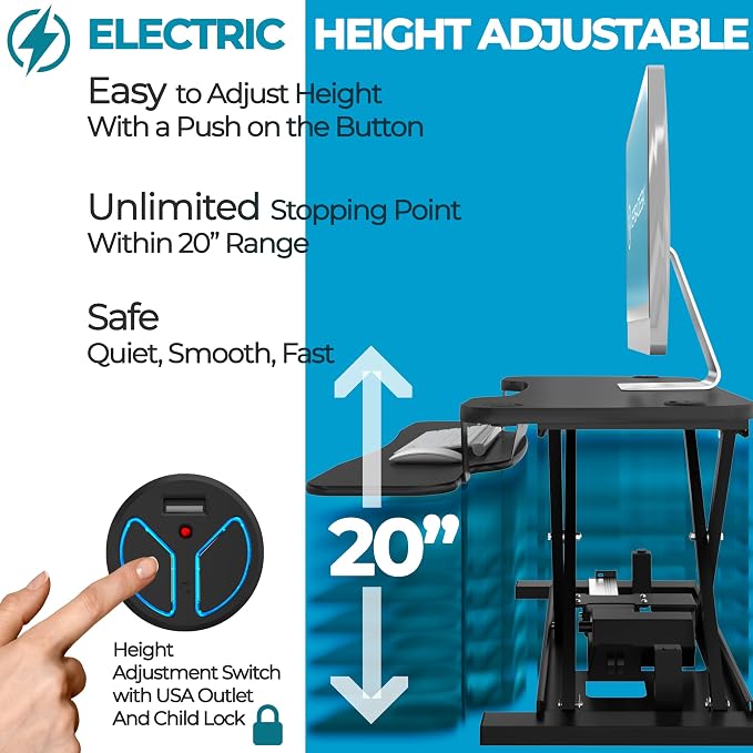 VERSADESK® PowerPro™ 48” x 24” Extra Wide Electric Sit-to-Stand Desk Converter