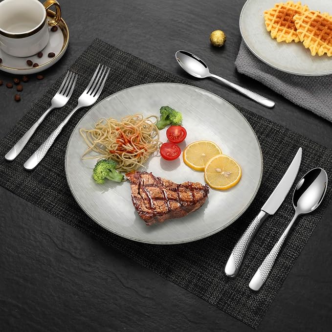 Hammered 30 Pieces Set Silverware Set