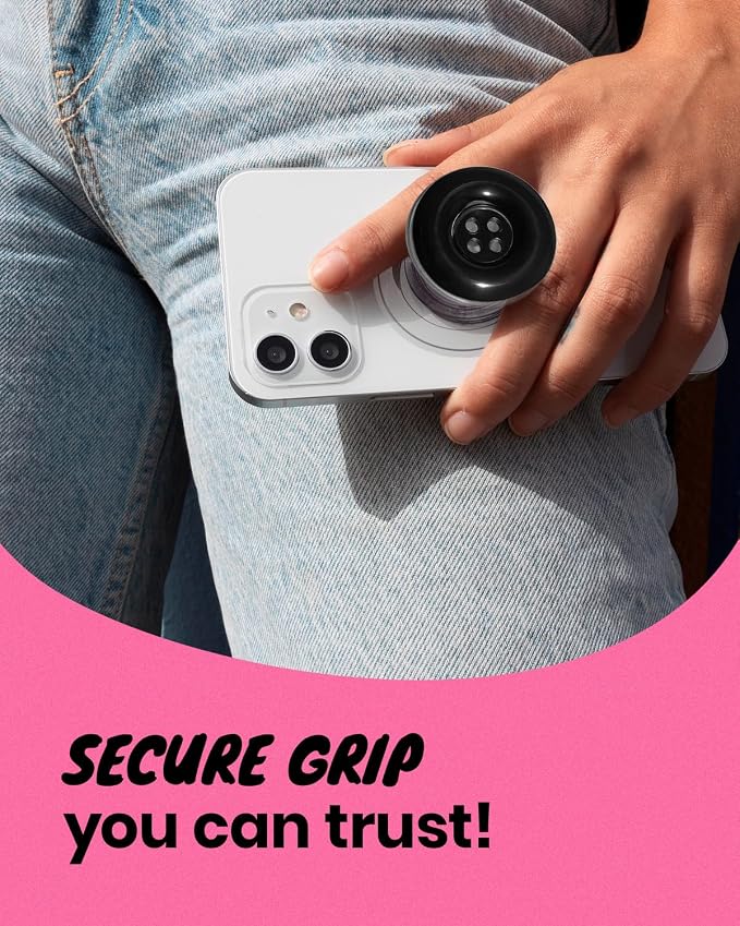 Solid Color Button Phone Grip – Minimalist Design, Durable and Lightweight