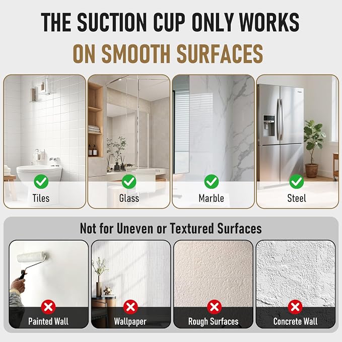 Suction Cup Hooks for Shower, Shower Hooks for Inside Shower, No Drill Bathroom