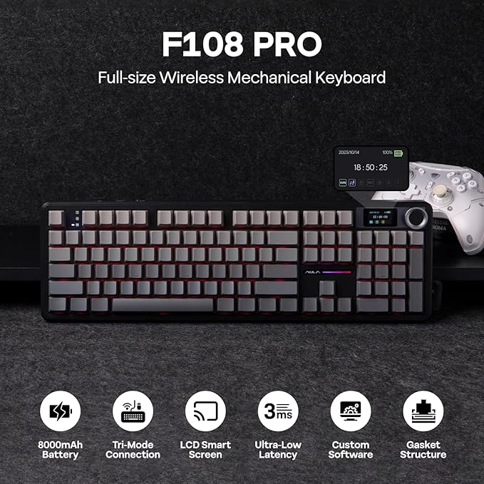 EPOMAKER X Aula F108 PRO Wireless Gaming Keyboard