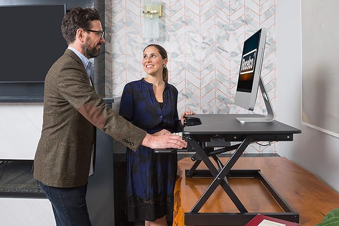 Rocelco 40" Large Height Adjustable Standing Desk Converter