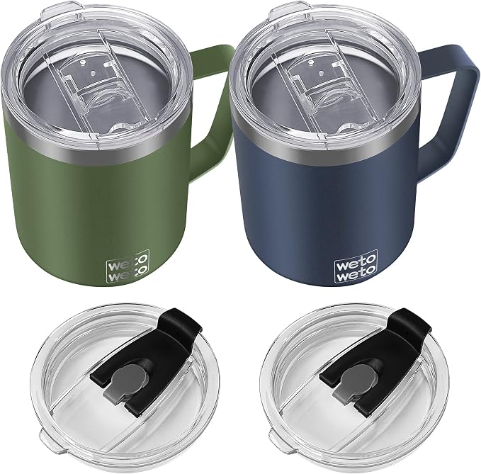 WETOWETO 14 oz Coffee Mug, Vacuum Insulated Camping Mug