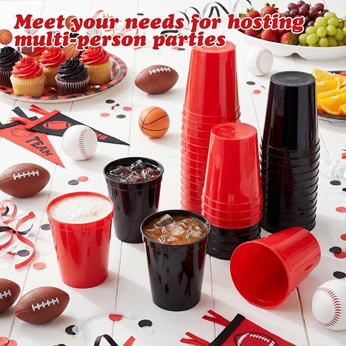 Yungyan 50 Pack 16 oz Stadium Cups Reusable Plastic Cups Blank Drink Stadium