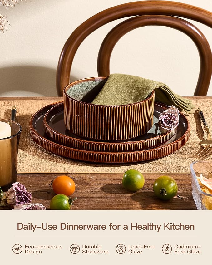 Stoneware Dinnerware Sets, Reactive Glaze Dishes Set