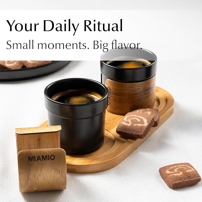 MIAMIO – Espresso Cups Set of 4 Japanese Tea Cups Ceramic/Handleless Mug