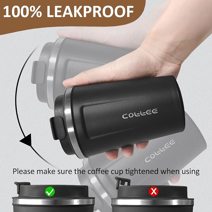 4 Pack Travel Coffee Mug 12oz Insulated Coffee Cup