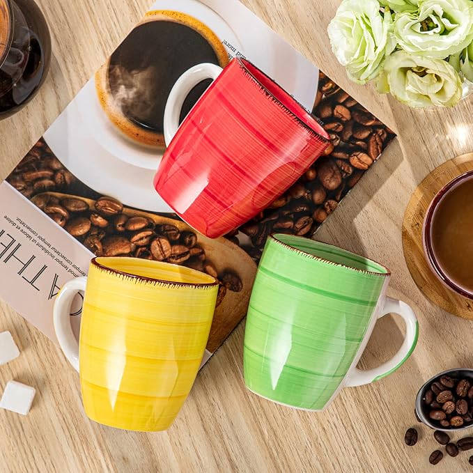 vancasso Bonita 12 Oz Coffee Mugs Set of 6, Ceramic Coffee Cups