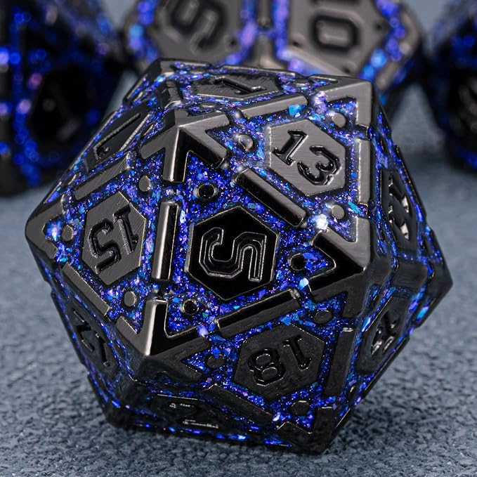 DND Metal Dice Set, Polyhedral Dice Set