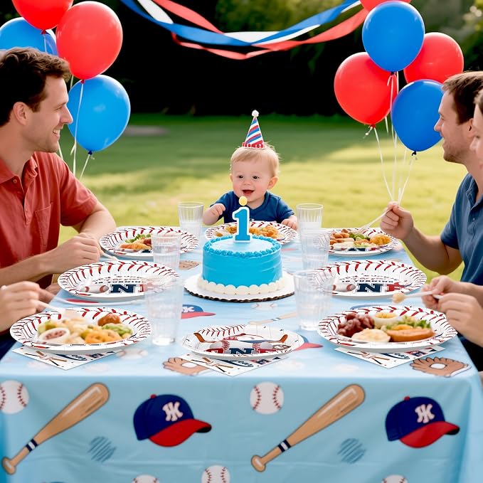 Greencian 96PCS Baseball 1st Birthday Party Decorations Baby Boy Serves 24 |