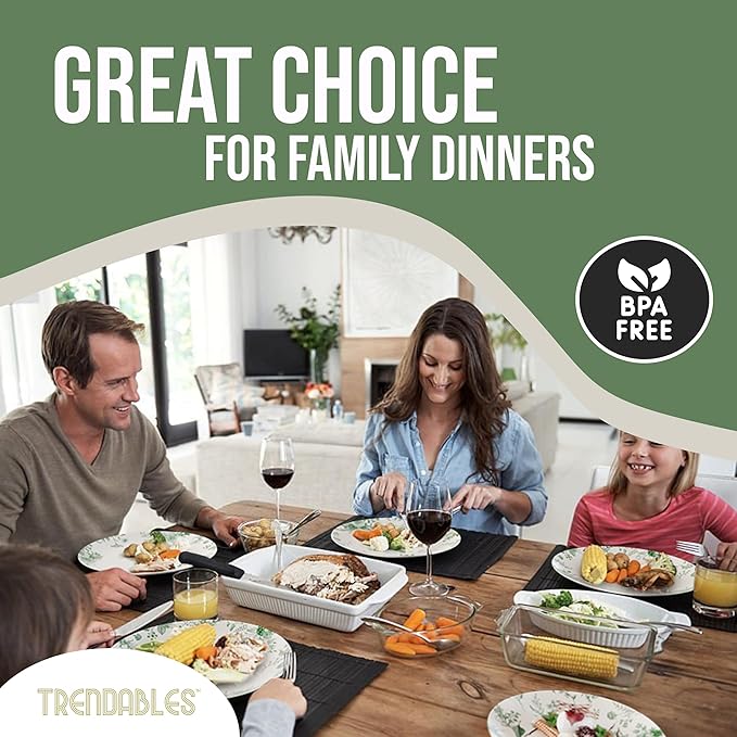 Trendables 40 Piece Plastic Disposable Plates Set