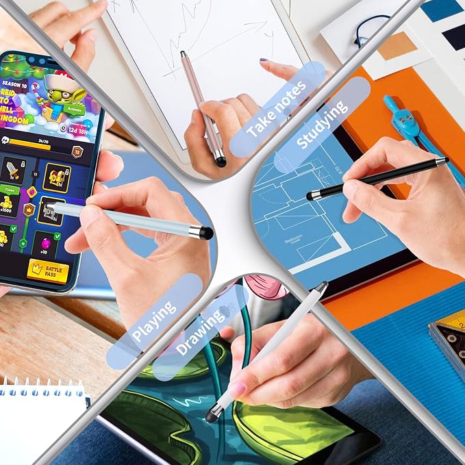 Stylus Pen for Touchscreen 10Pcs, 2-in-1 High Sensitivity & Precision Stylists