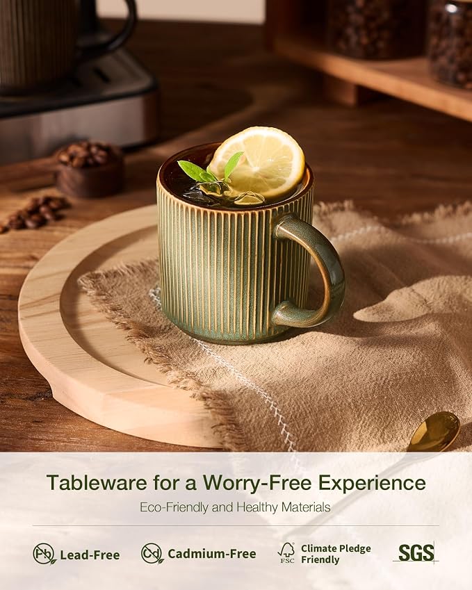 famiware Coffee Mug Set for 4, Star 12 oz Catering Mugs Cup Set