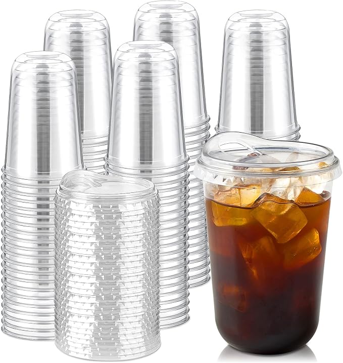 16 oz Clear Plastic Coffee Cups