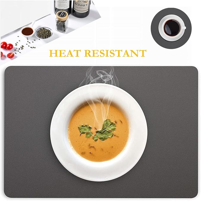 Placemats Set of 6, Faux Leather Place Mats
