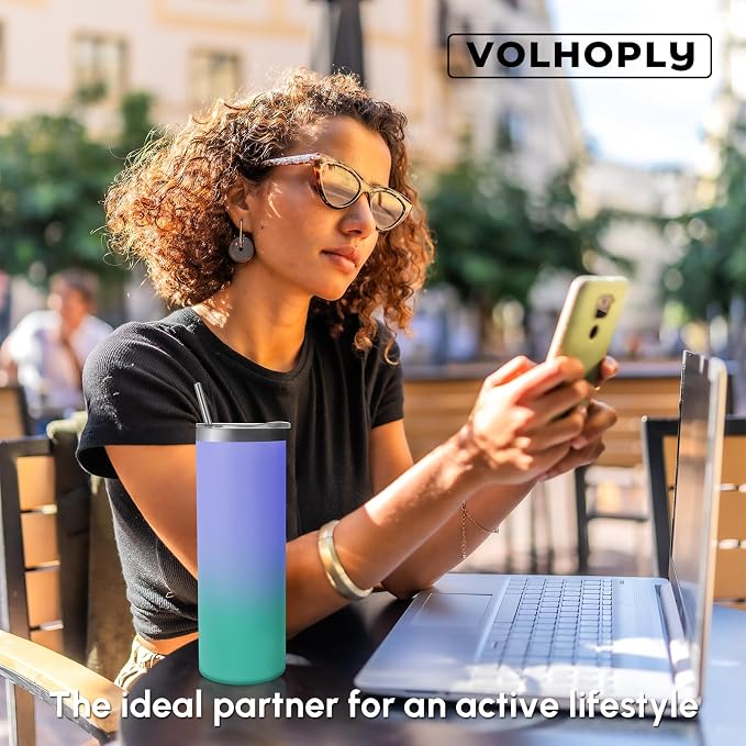 Volhoply 4 Pack Skinny Tumblers