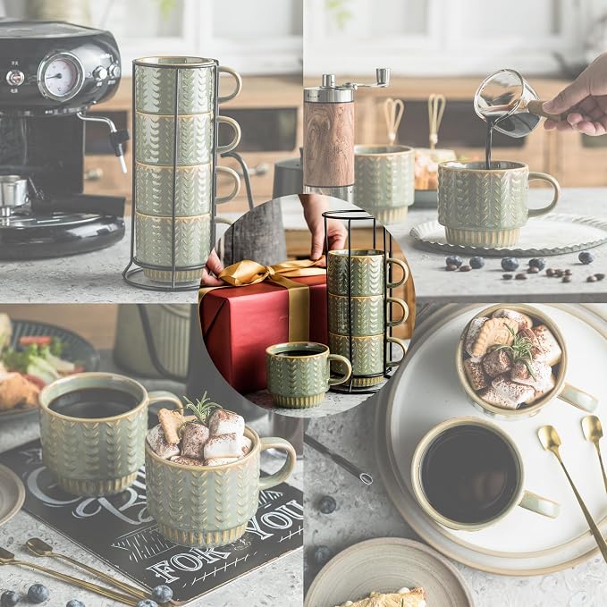 Miamolo Stackable Coffee Mugs Set of 4