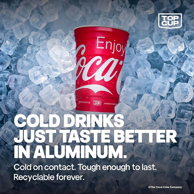 Top Cup – 20 Ounce, Officially Licensed Coca-Cola Aluminum Party Cup |
