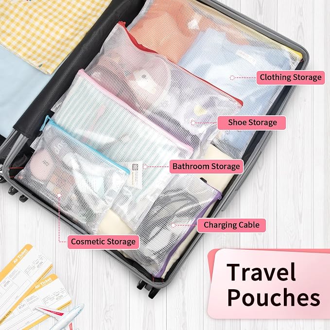 Umriox Zipper Bags, 6 Assorted Size, Project Bags