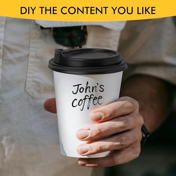 RACETOP Coffee Cups with Lids 12 oz, 50 Pack Disposable To Go Cups | Thickened