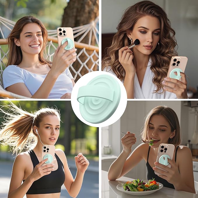 Magnetic Phone Ring Grip Holder, Silicone Finger Loop Grip, Compatible