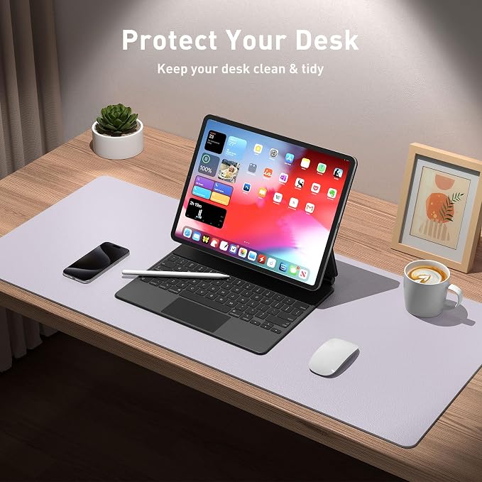 Aothia Large PU Leather Desk Pad Protector – Non-Slip Mouse Pad & Writing Mat