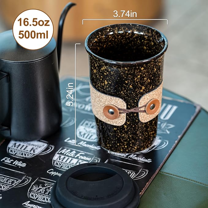 Large Ceramic Travel Coffee Mug