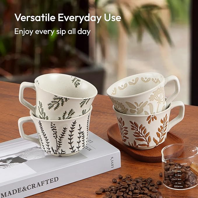 11 oz Ceramic Coffee Mug, Stoneware Teacup