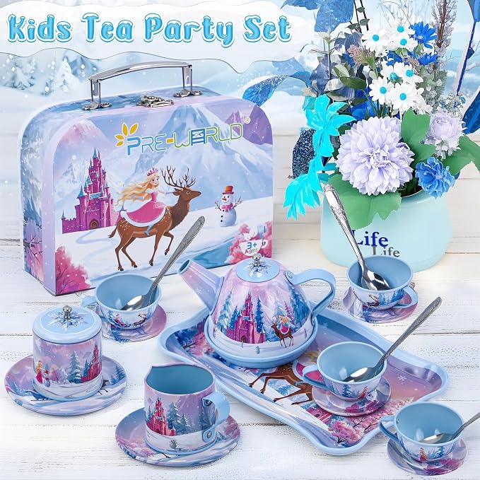Tea Party Sets for Toddlers 3-5, PRE-WORLD Princess Tea Time Toy