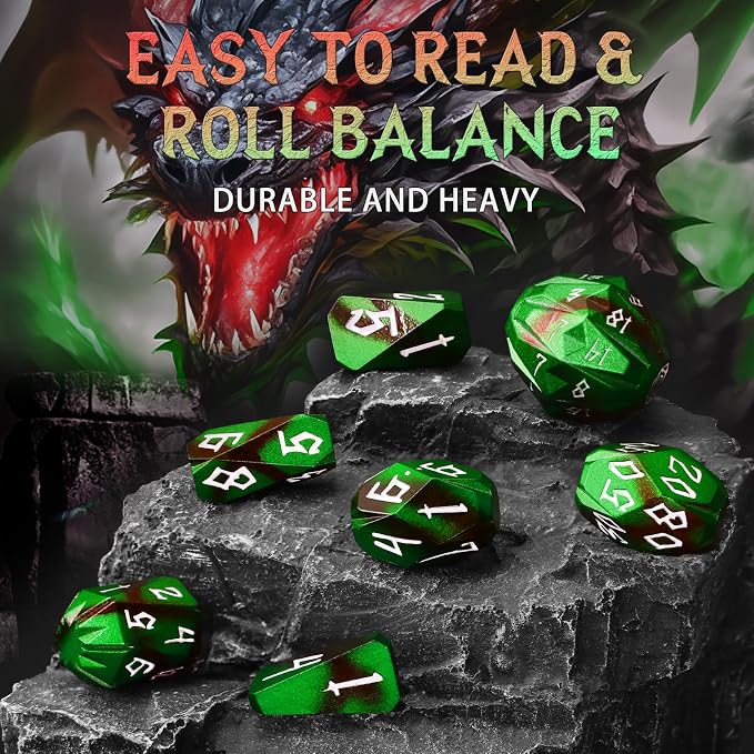 Metal DND Dice for Dungeons and Dragon, Metal Dice Set D and D