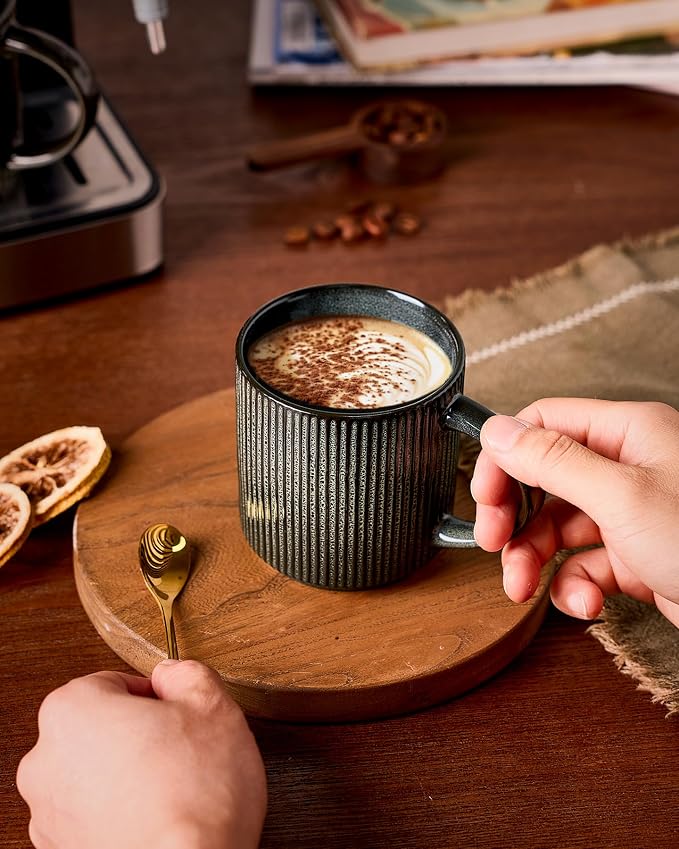 famiware Coffee Mug Set for 4, Star 12 oz Catering Mugs Cup Set