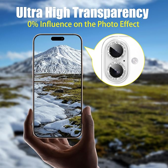 AGVEE 3+3 6 Pack for iPhone 16 6.1" / 16 Plus 6.7" Camera Lens Cover Protector
