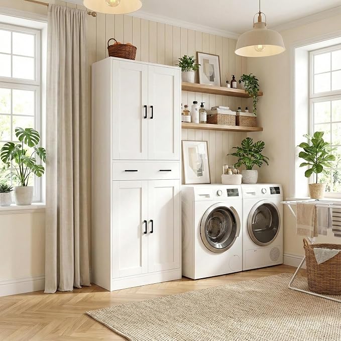 71" Tall Kitchen Pantry Cabinet, Freestanding Storage Cabinet