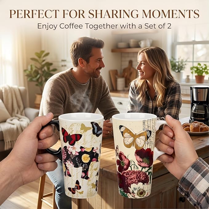 Topadorn 2 Pack 17oz Ceramic Travel Mugs