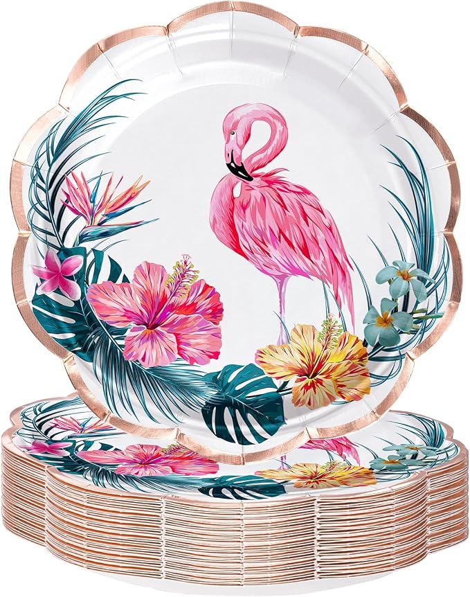 WRAPAHOLIC 25Pcs Summer Paper Plates