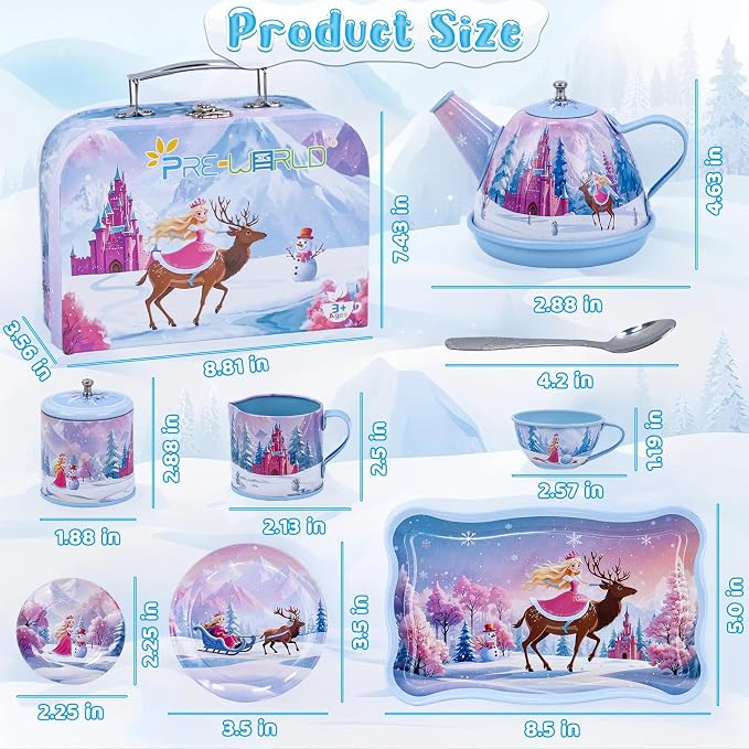 Tea Party Sets for Toddlers 3-5, PRE-WORLD Princess Tea Time Toy