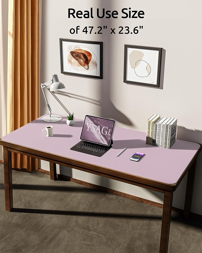 YSAGi Leather Desk Pad Protector, Office Desk Mat, Large Mouse Pad, Non-Slip PU