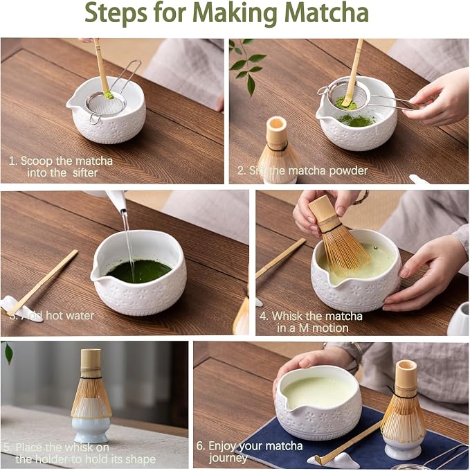 Buucup Matcha Whisk Set, Ceramic Kit