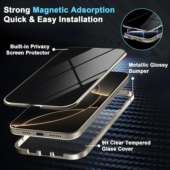 Privacy Magnetic Case for iPhone 16