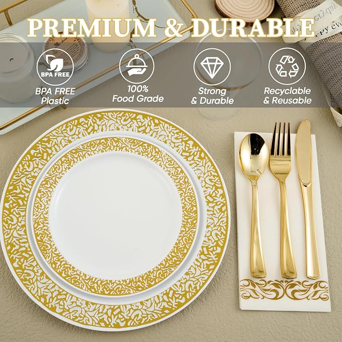 FOCUSLINE 175 Ct Gold Dinnerware Set