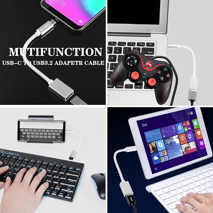 USB C to USB 3.2 Adapter, Transfer up to 10Gbps, Type C to USB(Male-Female OTG