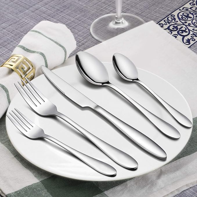 LIANYU 30 Piece Silverware Set for 6, Stainless Steel Flatware Cutlery Set