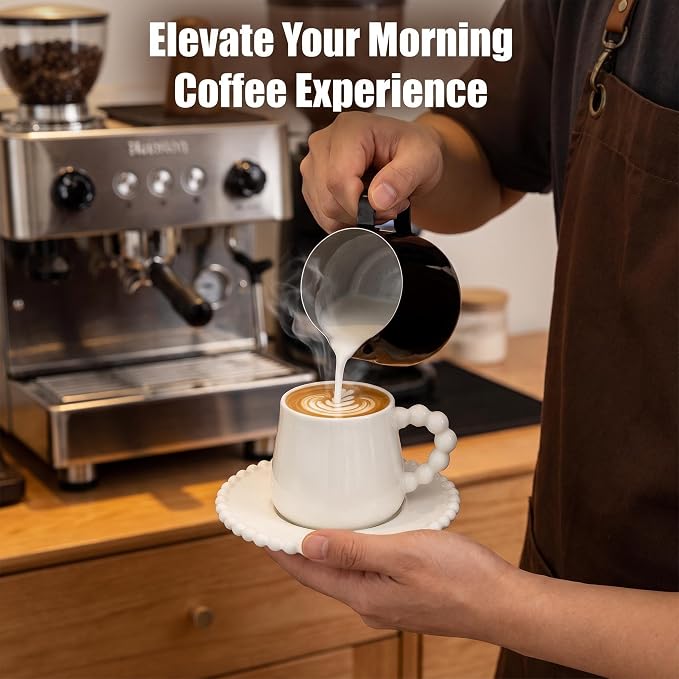 8 Ounce Cappuccino Cups Set of 6, Ceramic Coffee Cups