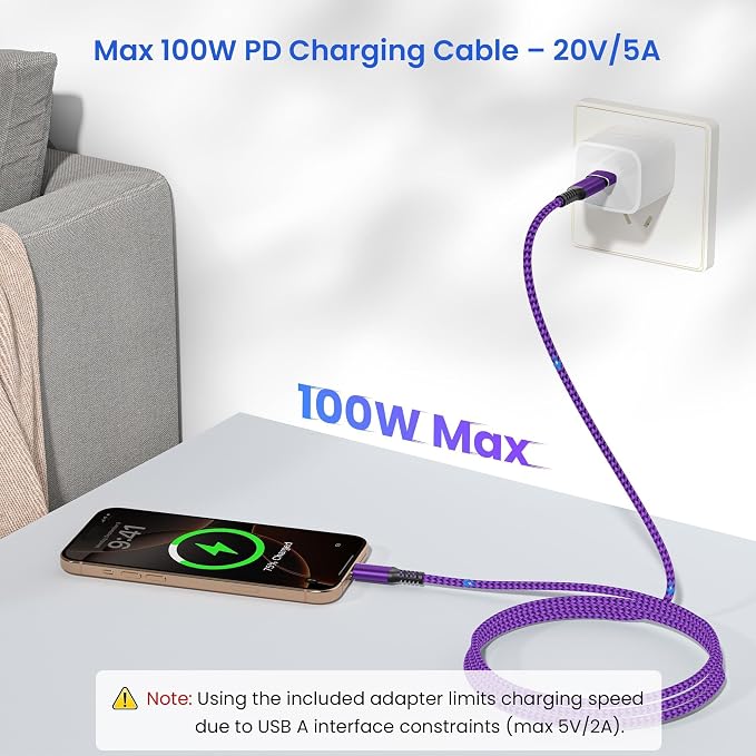 Elebase USB Type C to C 100W Cable 3.3FT